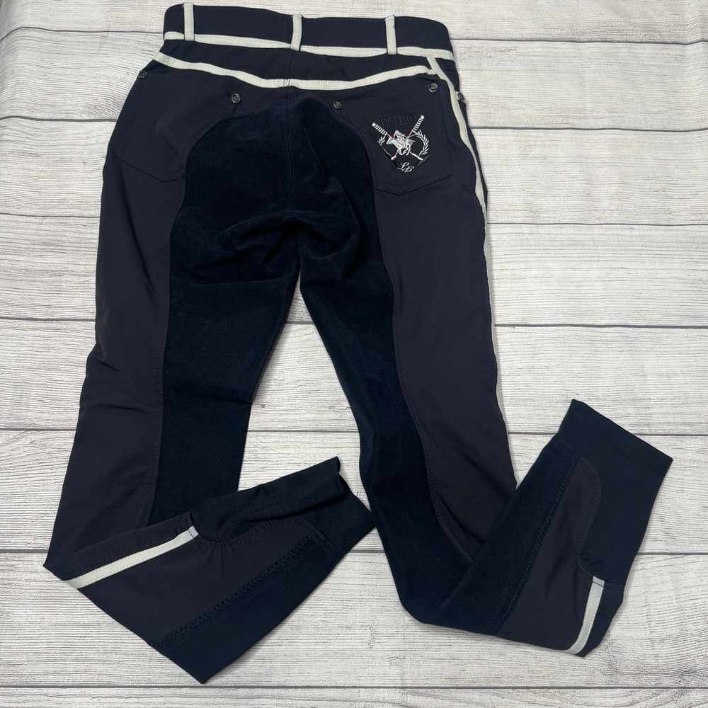 Lauria Garrelli Navy White Breeches  Size UK 28S 13-14 Youth Suede‎ Panels